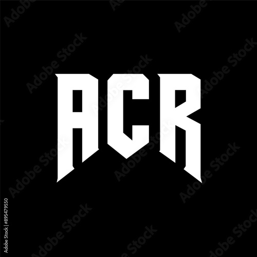 ACR letter logo design for technology company. ACR logo design black and white color combination. ACR logo, ACR vector, ACR design, ACR icon, ACR alphabet. ACR typography logo design. photo