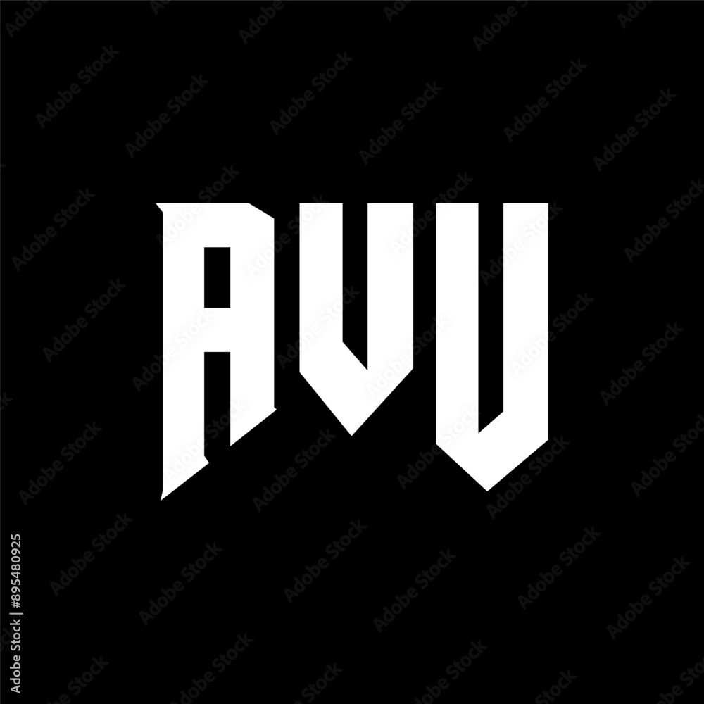 AVU letter logo design for technology company. AVU logo design black and white color combination. AVU logo, AVU vector, AVU design, AVU icon, AVU alphabet. AVU typography logo design.