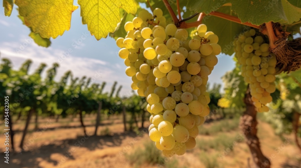 Fototapeta premium Ripe Grapes Hanging on a Vine