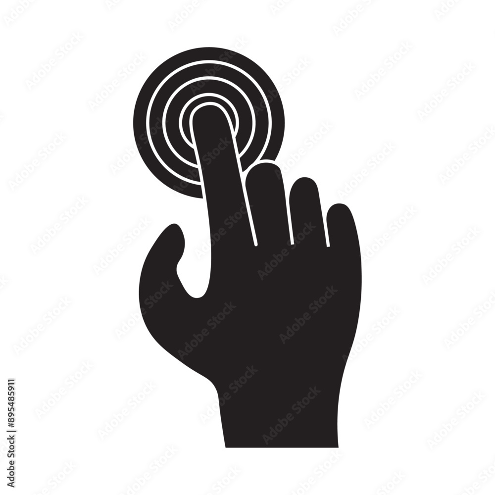 vector flat icon of hand pressing vector flat icon of hand pressing