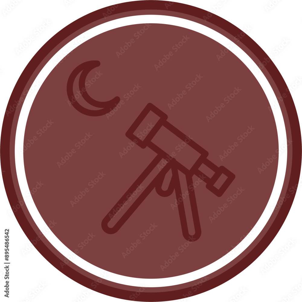 moon sighting Vector Line Double Circle Maroon moon sighting Vector Line Double Circle Maroon
