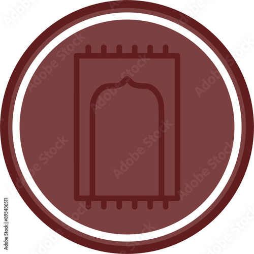 prayer mat Vector Line Double Circle Maroon