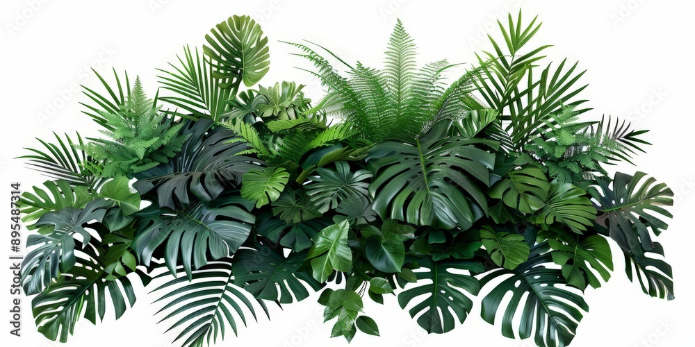 group green leaves tropical foliage plant bush group green leaves tropical foliage plant bush