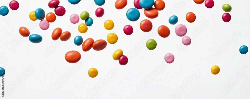 Colorful rainbow candy falling on a white background. falling jellybeans
Colorful rainbow candy falling on a white background. falling jellybeans