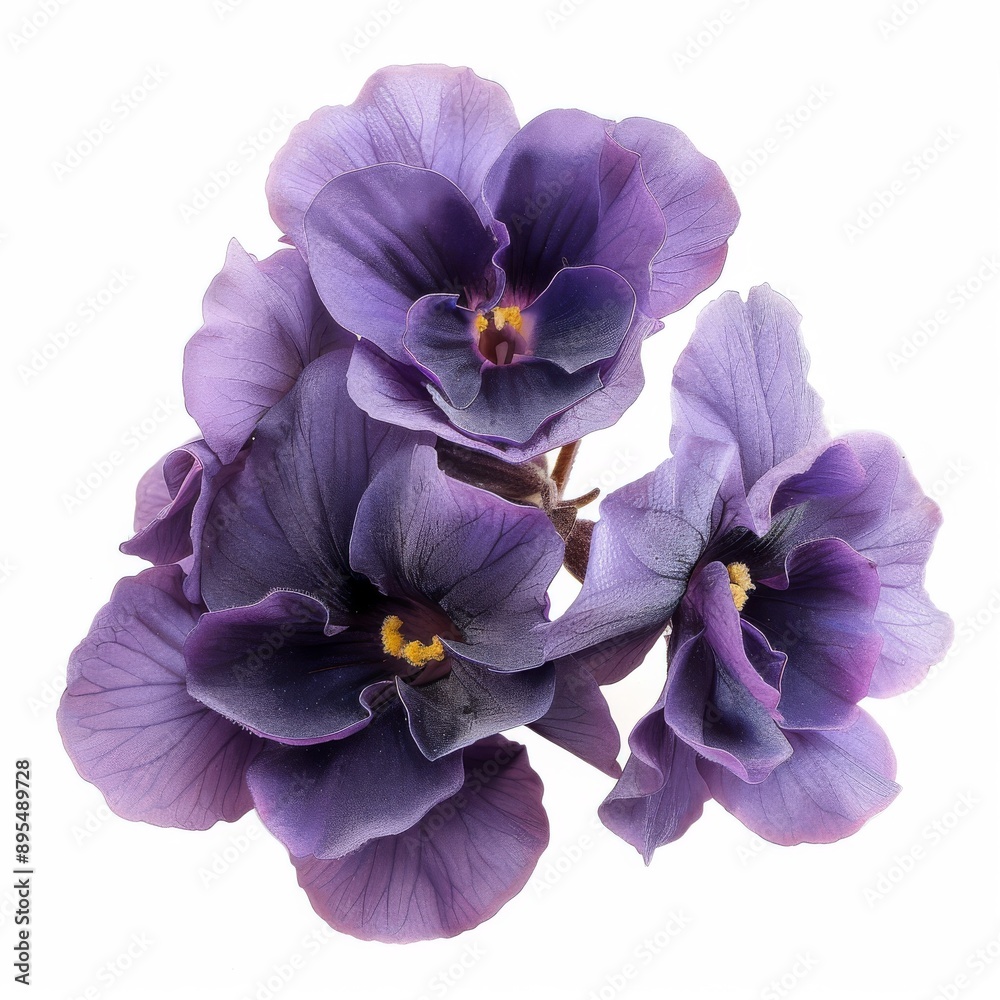 African Violet Flower on Isolated White Background African Violet Flower on Isolated White Background