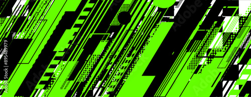 abstract green racing background with checkboard and lines