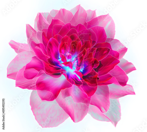 Wallpaper Mural neon pink trippy flower isolated on white Torontodigital.ca
