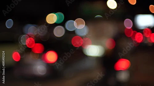 Bokeh video in the city at night