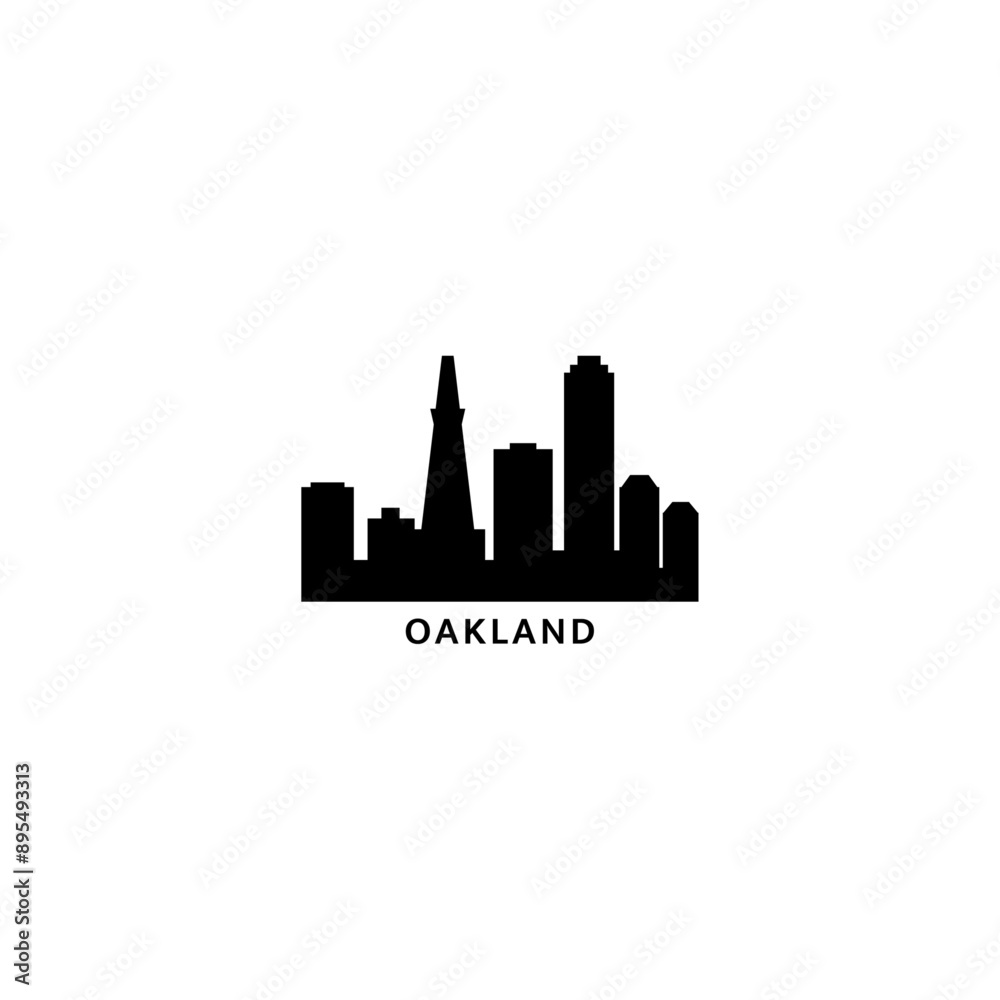 Oakland USA city skyline, horizon logo. Panorama, US California state icon, abstract landmarks, skyscraper, buildings. United States of America isolated graphic, vector clipart Oakland USA city skyline, horizon logo. Panorama, US California state icon, abstract landmarks, skyscraper, buildings. United States of America isolated graphic, vector clipart