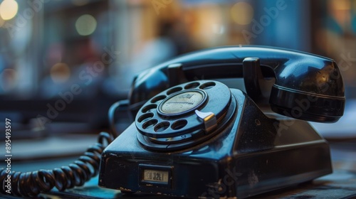 Vintage Black Rotary Phone photo