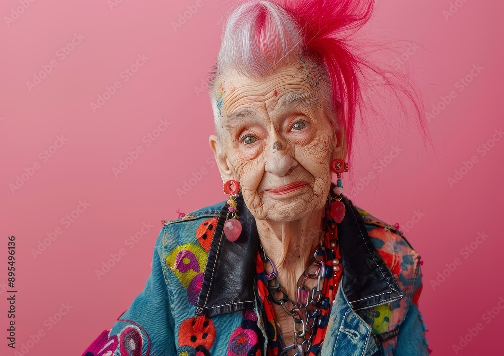 Stylish Elderly Woman with Sunglasses