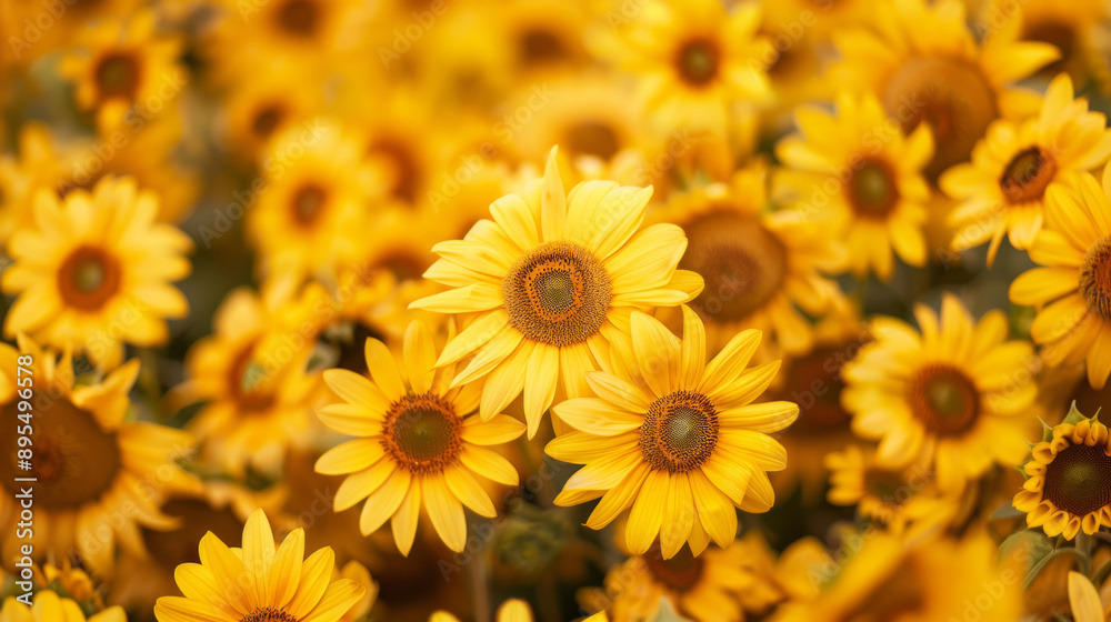 Bright, golden-yellow sunflowers Bright, golden-yellow sunflowers