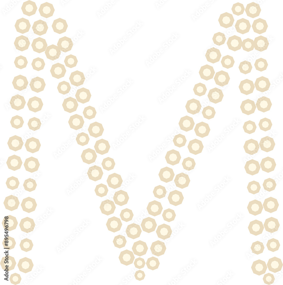 Obraz premium Pearl alphabet letter M