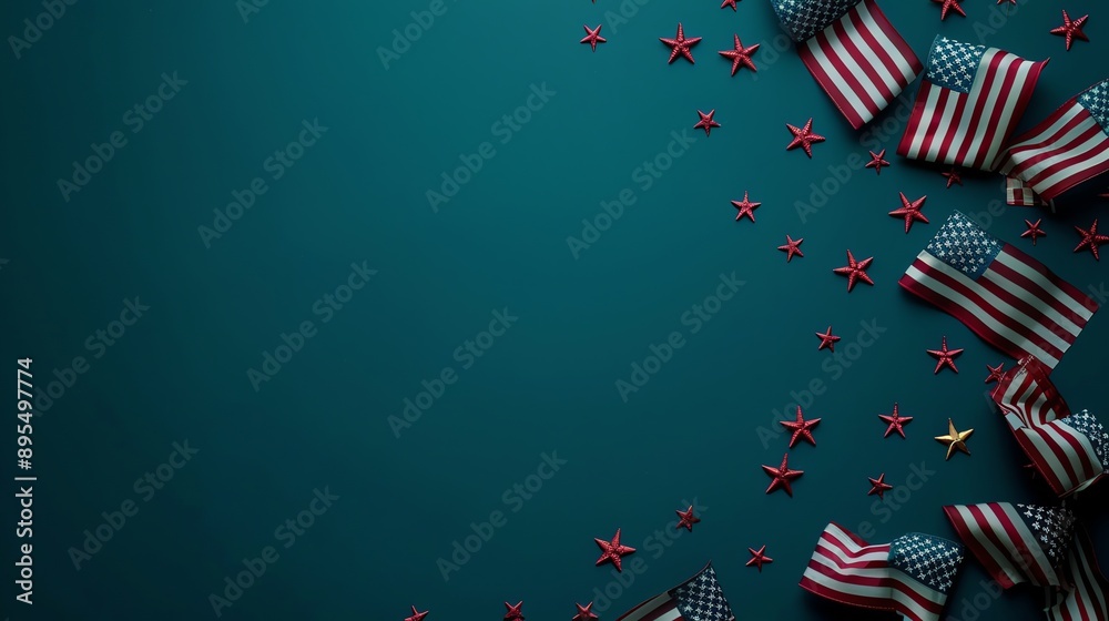 Obraz premium American Flag Background with Stars for Fourth of July.