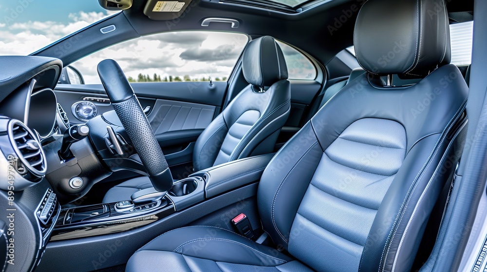 Car Interior with Fabric Seats Car Interior with Fabric Seats
