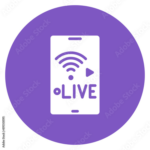 Mobile Live Stream icon vector image. Can be used for Live Streaming.