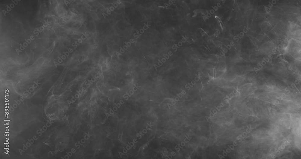 Spooky dense mist swirls around slowly. Wispy smoke background. Spooky dense mist swirls around slowly. Wispy smoke background.