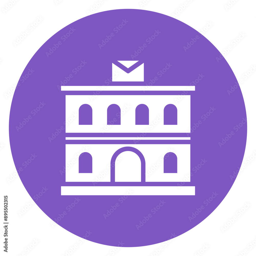 Post Office Building icon vector image. Can be used for Postal Service. Post Office Building icon vector image. Can be used for Postal Service.