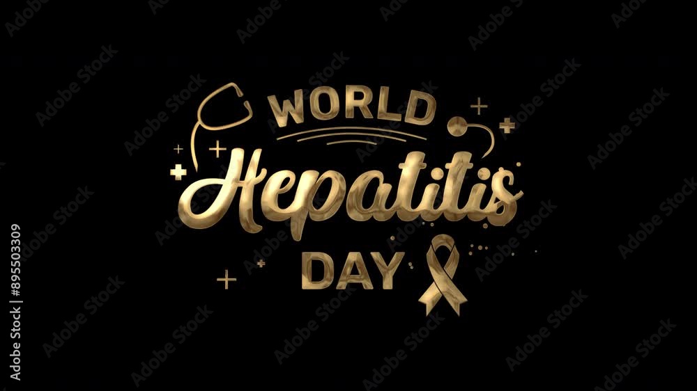 Gold World Hepatitis Day Text Animation Gold World Hepatitis Day Text Animation