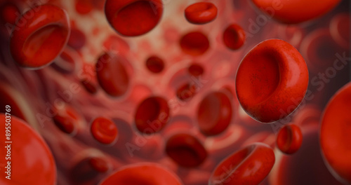 red blood cells flowing