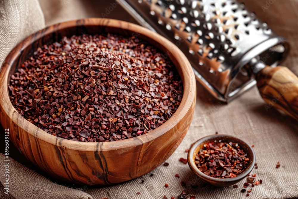 Close-Up Photo of Sumac Seeds in Wooden Bowl Close-Up Photo of Sumac Seeds in Wooden Bowl