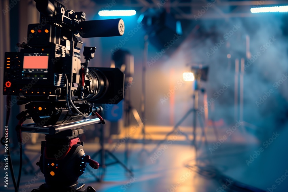 Fototapeta premium Video production in action with cinematic camera filming