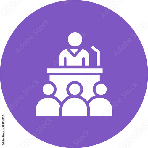 Press Conference icon vector image. Can be used for Press Freedom Day.