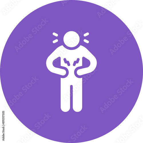 Abdominal Pain icon vector image. Can be used for Allergy Symptoms.