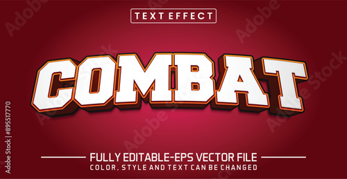 Combat font Text effect editable