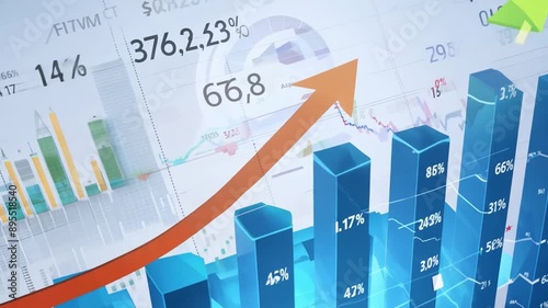 A simple title for the image could be Business Chart with Arrow