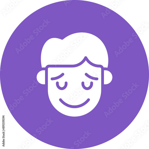 Relieved icon vector image. Can be used for Human Emotions.