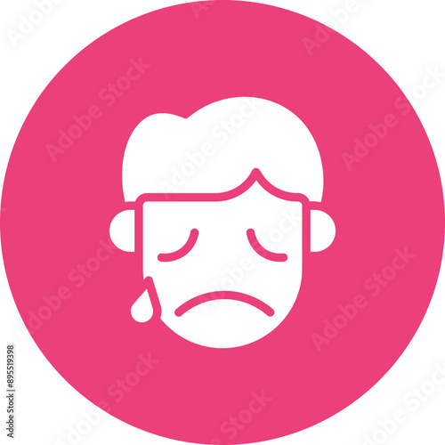 Sad icon vector image. Can be used for Human Emotions.