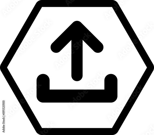 upload hexagon icon inverse