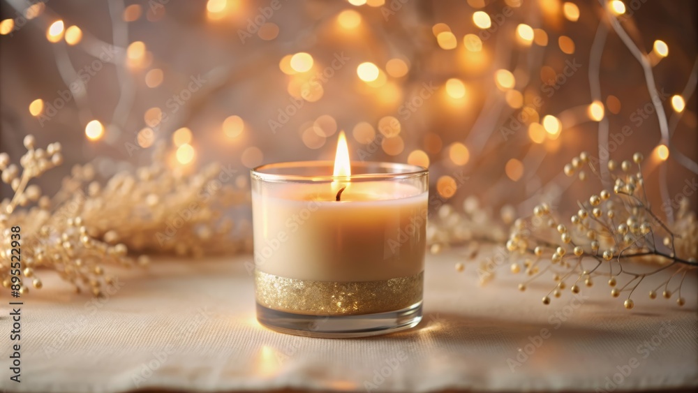 burning candle in a glass