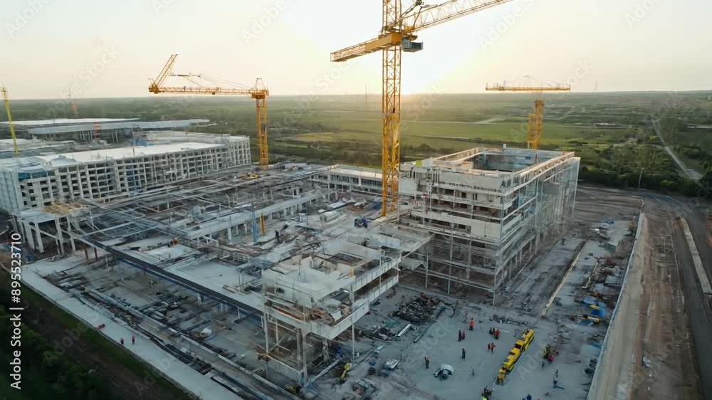 construction site, crane, building, cranes construction site, crane, building, cranes