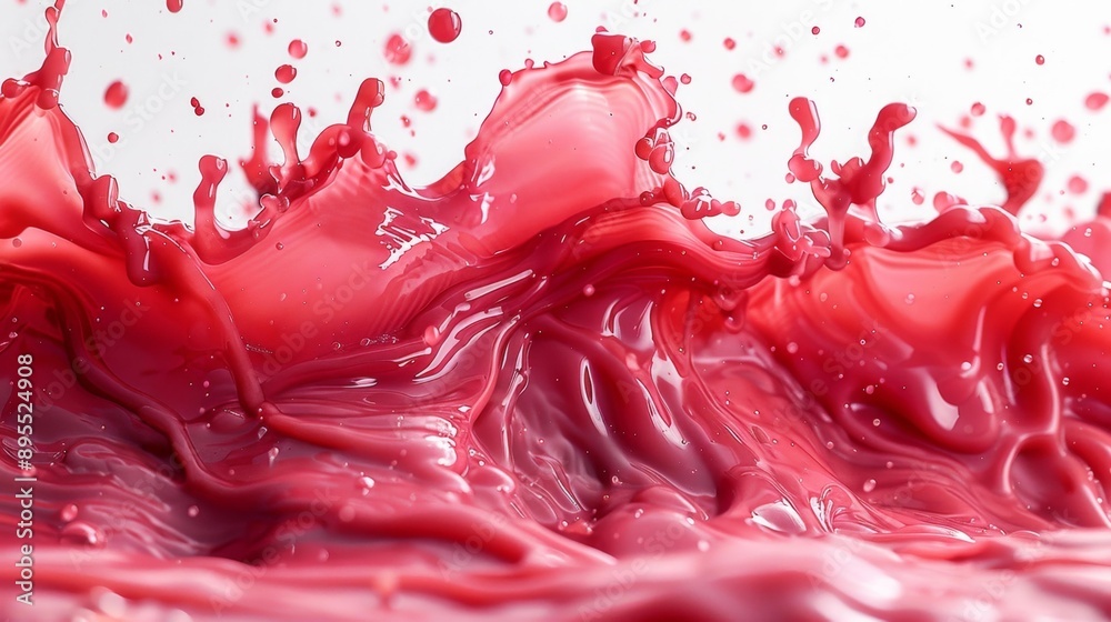 Red liquid splashing in dynamic motion - generative ai Red liquid splashing in dynamic motion - generative ai