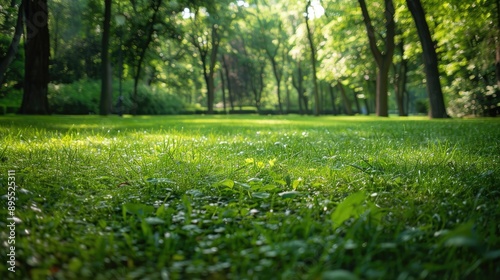 Grass and green woods in the park