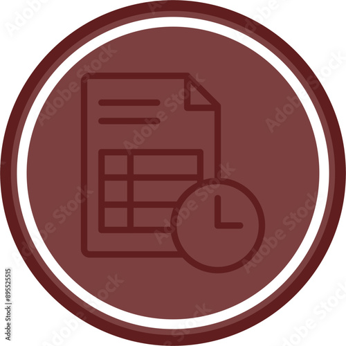 Deadline Vector Line Double Circle Maroon