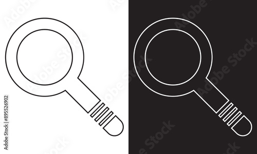 Lupe, Symbol, Linse, Icon, isolated on white and black background. EPS 10
