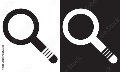 Lupe, Symbol, Linse, Icon, isolated on white and black background. EPS 10
