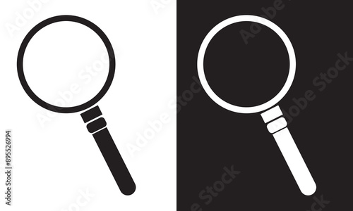 Lupe, Symbol, Linse, Icon, isolated on white and black background. EPS 10