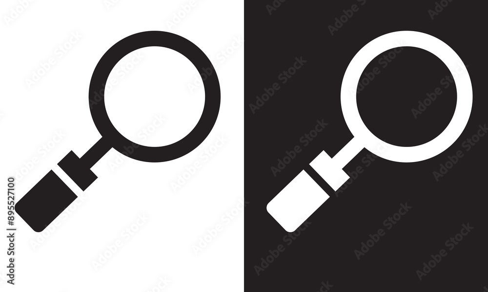Lupe, Symbol, Linse, Icon, isolated on white and black background. EPS 10 Lupe, Symbol, Linse, Icon, isolated on white and black background. EPS 10