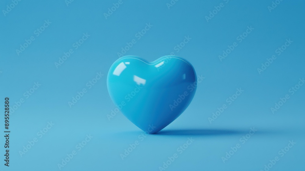 Abstract 3D render of blue heart shape on a vivid blue background. Vibrant and eyecatching animation. Abstract 3D render of blue heart shape on a vivid blue background. Vibrant and eyecatching animation.