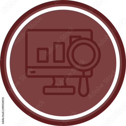 Research Vector Line Double Circle Maroon