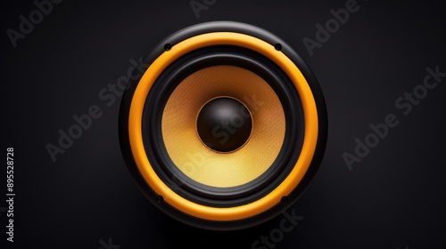 Highquality multimedia acoustic sound speaker with audio system on a sleek dark background.