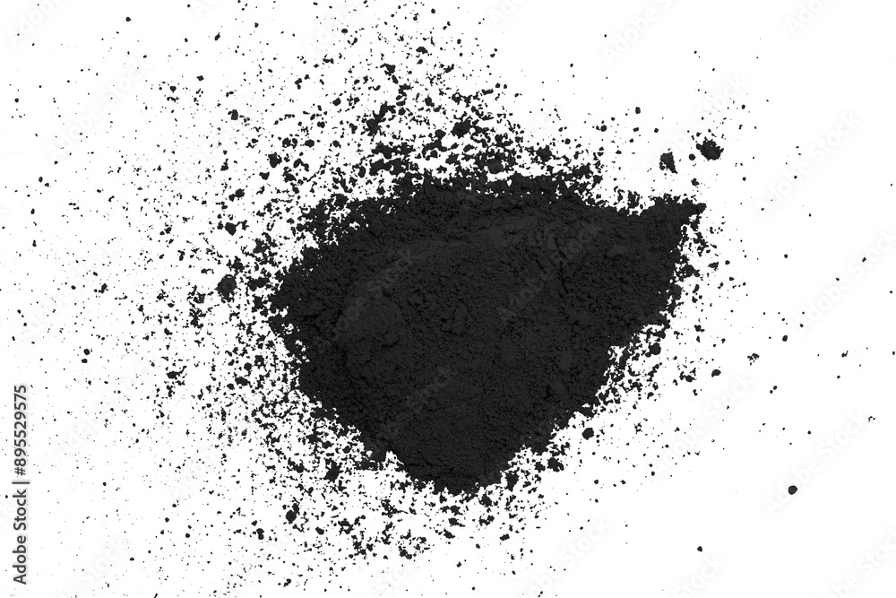 Black powder isolated on transparent background. Black powder isolated on transparent background.