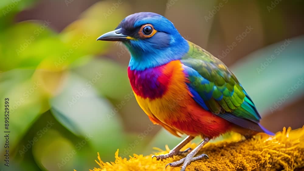 Vibrant Colorful Bird with Striking Feathers. Vibrant Colorful Bird with Striking Feathers.
