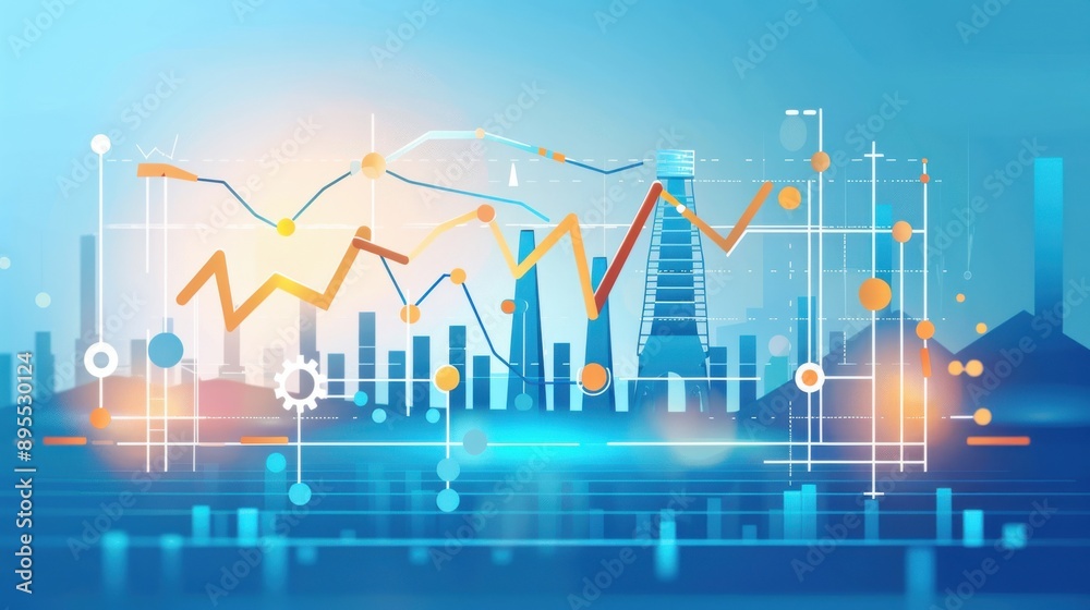 Financial chart, crude oil price surge Financial chart, crude oil price surge