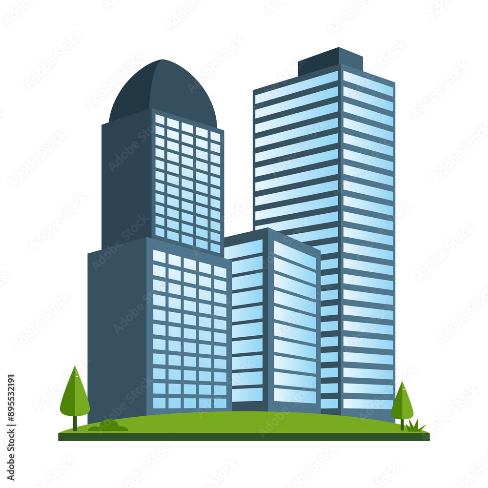 Modern Skyscraper Building Icon. City architecture urban and metropolis theme. Isolated design illustration in flat style. Modern Skyscraper Building Icon. City architecture urban and metropolis theme. Isolated design illustration in flat style.