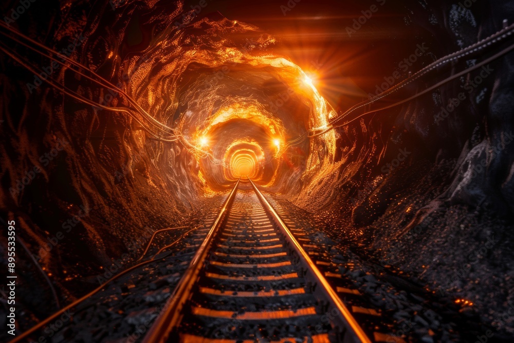 Obraz premium Tunneling for renewable resources involves advanced techniques to access and extract materials essential for sustainable energy. 